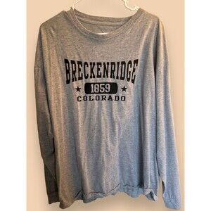 Breckenridge Colorado 1859 T Shirt Unisex Large Gray Crew Graphic Long Sleeve